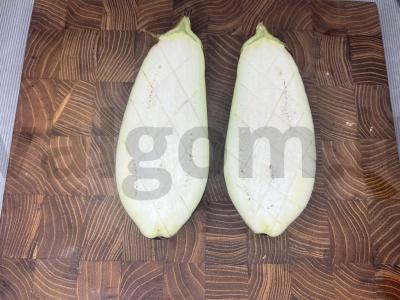 Kepti baklažanai česnako padaže Žingsnis 1