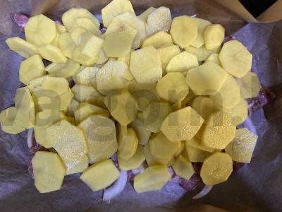 Prancūziška bulvė su kiaulienos kaklu Žingsnis 6