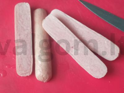 Dešrelės sluoksniuotame tešloje su paprika Žingsnis 1