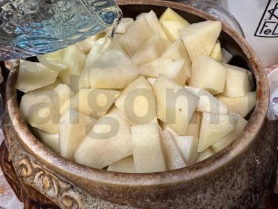 Keptas patiekalas su baltomis grybeliais ir kiauliena Žingsnis 12