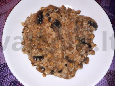 Patingėjusi lęšių patiekalas su grybais ir ryžiais Žingsnis 5