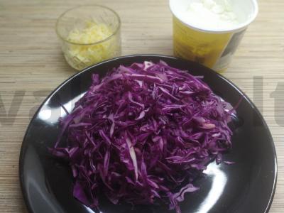 Pyragas „Violetinė vakarienė“ su raudonąja kopūstų Žingsnis 1