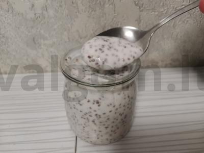 Rūgštus pieno desertas su chia sėklomis pagrindine nuotrauka