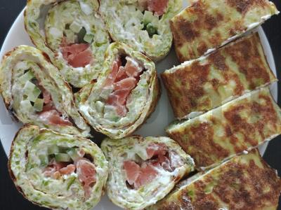 Cukinijų ritinys su raudona žuvimi pagrindine nuotrauka