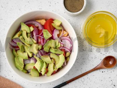 Salotas su tofu ir pomidorais Žingsnis 6