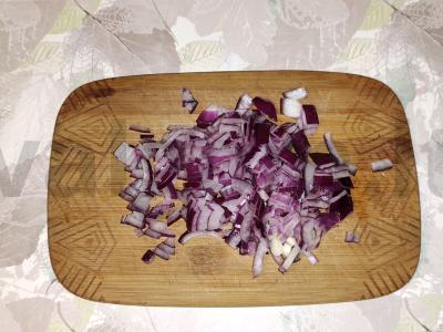 Salotas su pomidorų sūdyta silkė Žingsnis 4