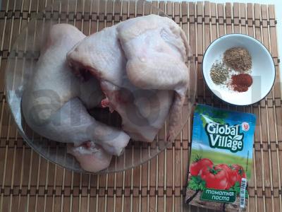 Keptas vištienos su prieskoniais ir pomidorų pasta Žingsnis 1