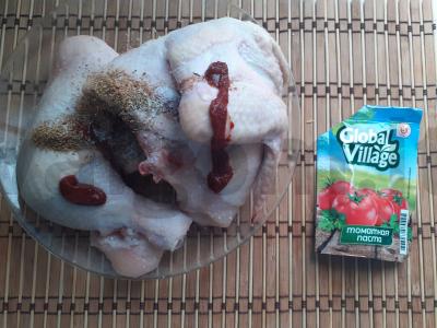 Keptas vištienos su prieskoniais ir pomidorų pasta Žingsnis 2