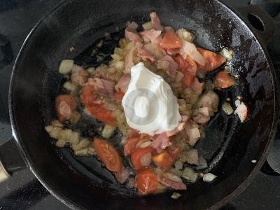 Spagečiai su kiaulienos šonine Žingsnis 6