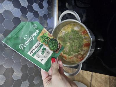 Daržovių sriuba su ryžiais ir meatballs Žingsnis 6