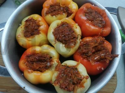 Įdaryti pipirai su grietine Žingsnis 6