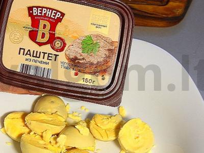 Išskirtiniai kiaušiniai su paštetu ir mikrožolelėmis Žingsnis 3