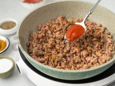 Porų apkepas su mėsa Žingsnis 4