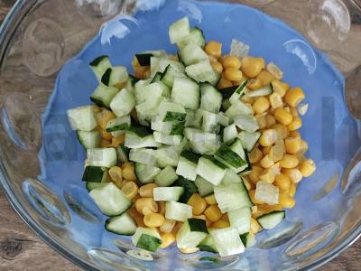 Salotas su kukurūzais Žingsnis 1