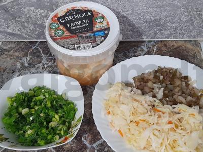 Vinegretas su raudonaisiais pupelėmis ir marinuotais agurkais Žingsnis 3