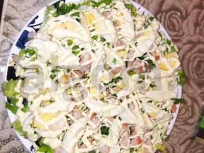 Namų salotas „Cezaris su krevetėmis“ Žingsnis 5