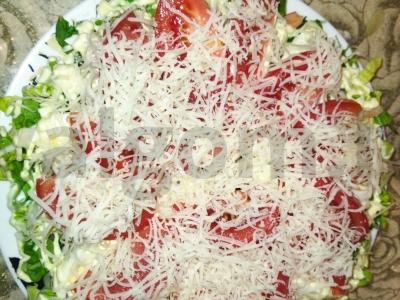 Namų salotas „Cezaris su krevetėmis“ Žingsnis 7