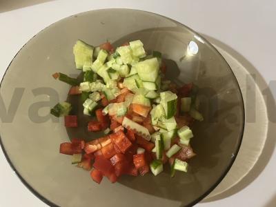 Daržovių salotas „Galvos svaigimo traškumas“ Žingsnis 9