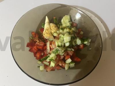 Daržovių salotas „Galvos svaigimo traškumas“ Žingsnis 11