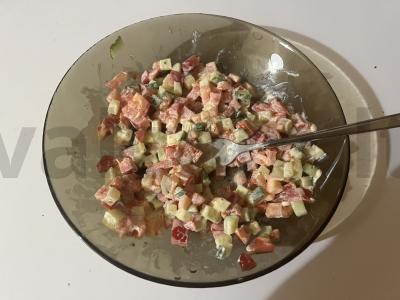 Daržovių salotas „Galvos svaigimo traškumas“ Žingsnis 12