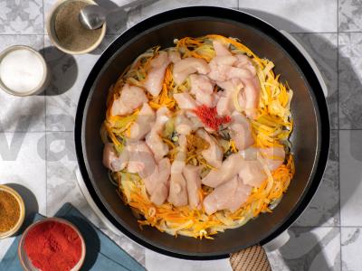 Funchosa su vištiena ir daržovėmis Žingsnis 4