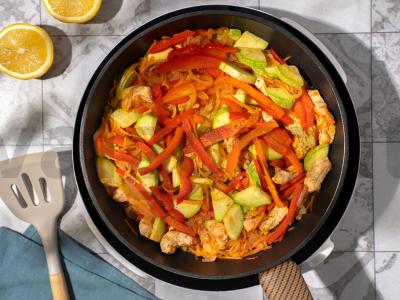 Funchosa su vištiena ir daržovėmis Žingsnis 5