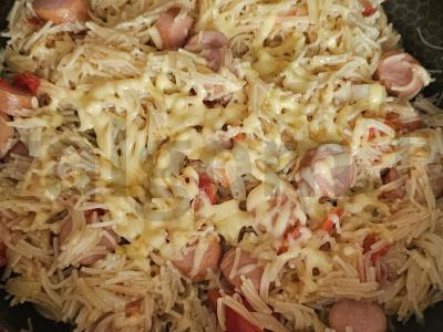 Smulkūs makaronai su dešrelėmis Žingsnis 7