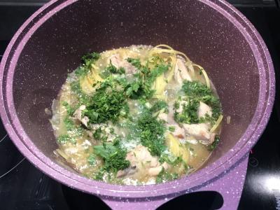 Makaronų lizdai su vištiena Žingsnis 6