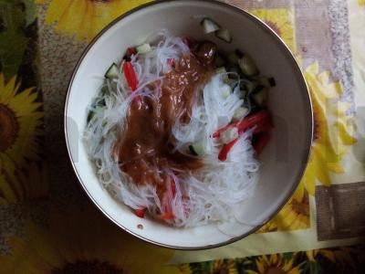 Funchosa su grybais Žingsnis 14