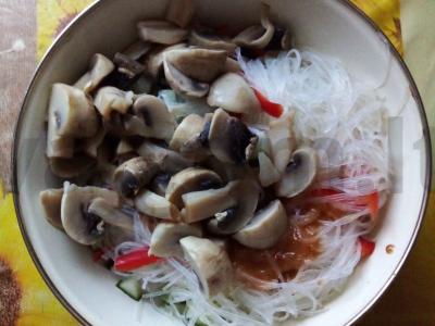 Funchosa su grybais Žingsnis 15