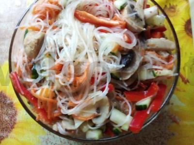 Funchosa su grybais Žingsnis 17