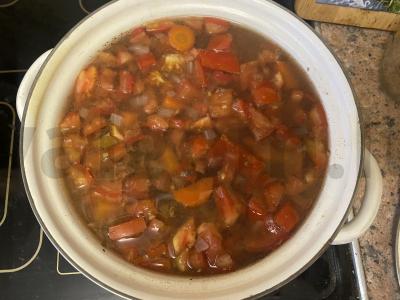 Jautienos kepenų sriuba su pomidorais „Donorska“ Žingsnis 8