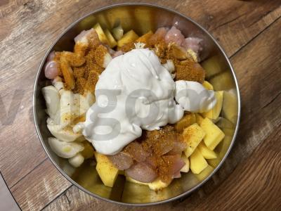 Kepta bulvė su vištiena grietinėje Žingsnis 5