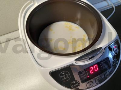 Pieninė kukurūzų košė su nektarinu ir žemės riešutų pasta Žingsnis 3