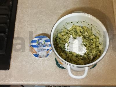 Makaronai su špinatais ir varške Žingsnis 6