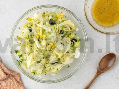 Salotos su salierais ir kukurūzais Žingsnis 4