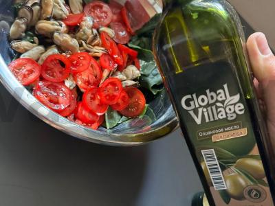 Špinatai su midijomis ir pomidorais Žingsnis 2