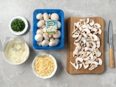 Atviras pyragas su grietinėle ir grybais Žingsnis 1