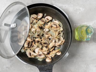 Atviras pyragas su grietinėle ir grybais Žingsnis 3