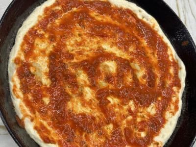 Pica su grybais, vištiena ir daržovėmis Žingsnis 7