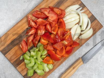 Mėsa su daržovėmis maišelyje Žingsnis 2