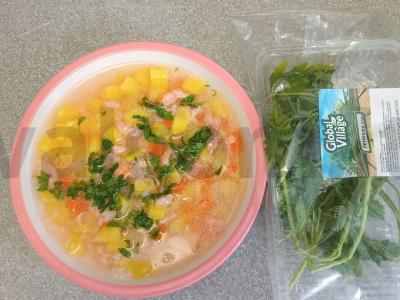 Sriuba su upėtakiu ir ryžiais Žingsnis 7