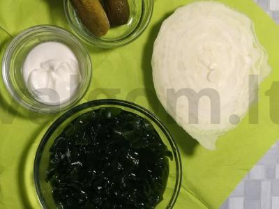 Salotas „Kopūstų rojus“ Žingsnis 1