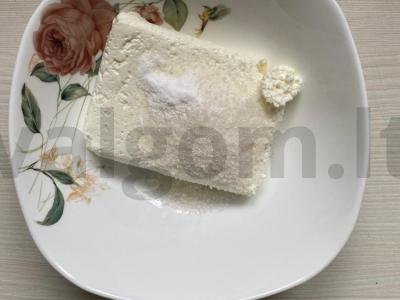 Varškės blyneliai su kriaušėmis Žingsnis 1