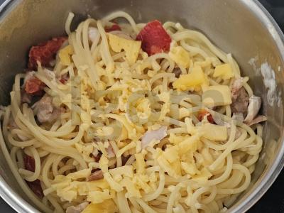 Makaronai su vištiena ir džiovintais pomidorais Žingsnis 6