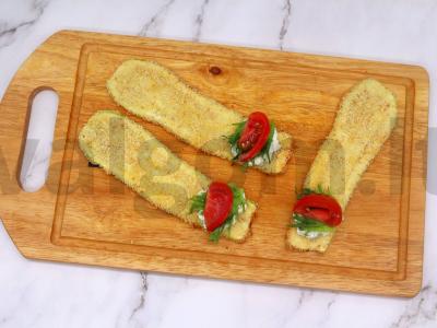 Traškūs cukinijų ritinėliai su daržovėmis Žingsnis 6