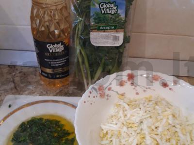 Kepiniai blynai, įdaryti kiaušiniu su žaliu svogūnu Žingsnis 7