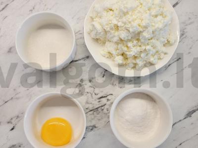 Sūrio pyragėliai su ryžių miltais ir braškių džemu Žingsnis 1