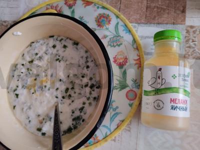 Blynai su acidofiliu ir kiaušinių mišiniu Žingsnis 3