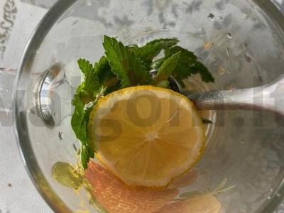 Gėrimas „Švelni mėta“ su citrinos melisa ir rabarbaru Žingsnis 4